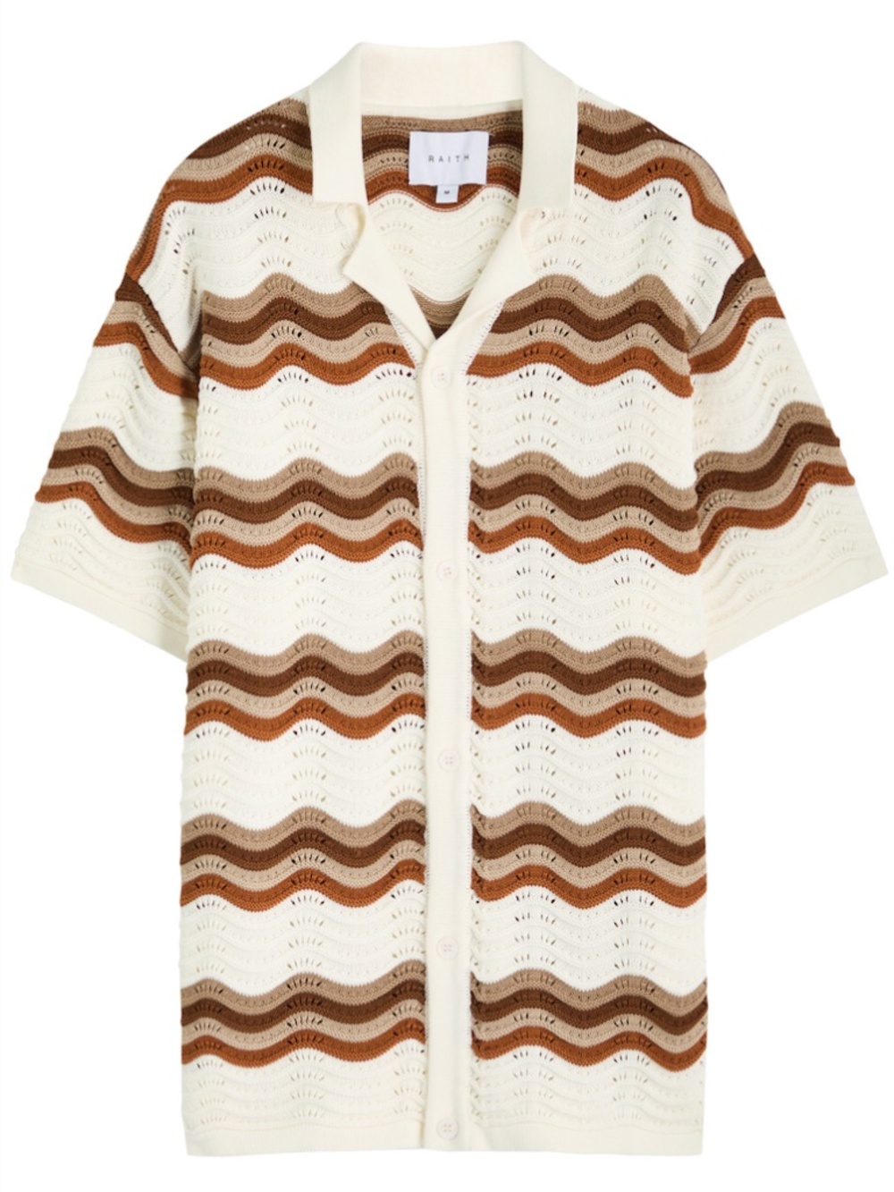 Raith Crochet Cotton Knit Shirt in Large